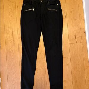 PAIGE Black Denim with Silver Button Accents